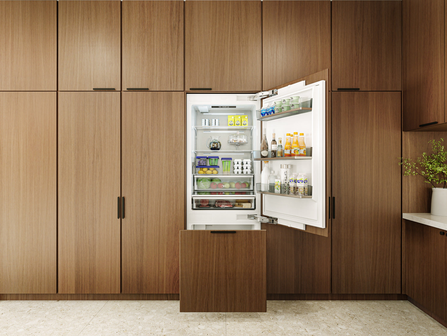 Thor Kitchen 29.75" 16.1 Cu. Ft. Panel-Ready Built-In Bottom-Freezer Refrigerator - XRF3016BBP