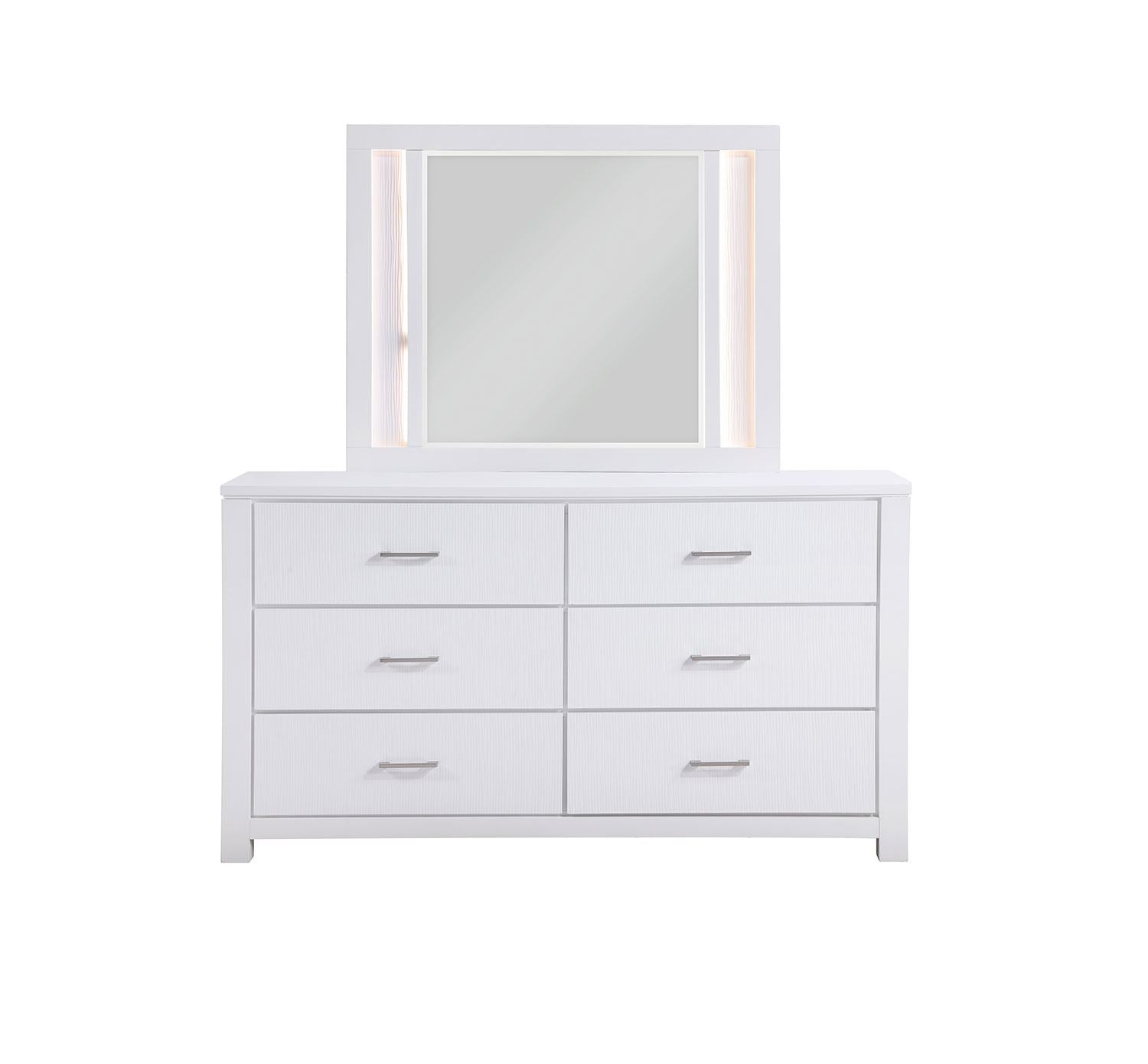 Paris Mirror with LED Lighting - White