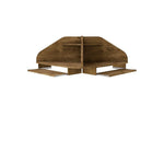 Gatutca Floating Cubicle Section Desk with Keyboard Shelf Set of 2 - Rustic Brown