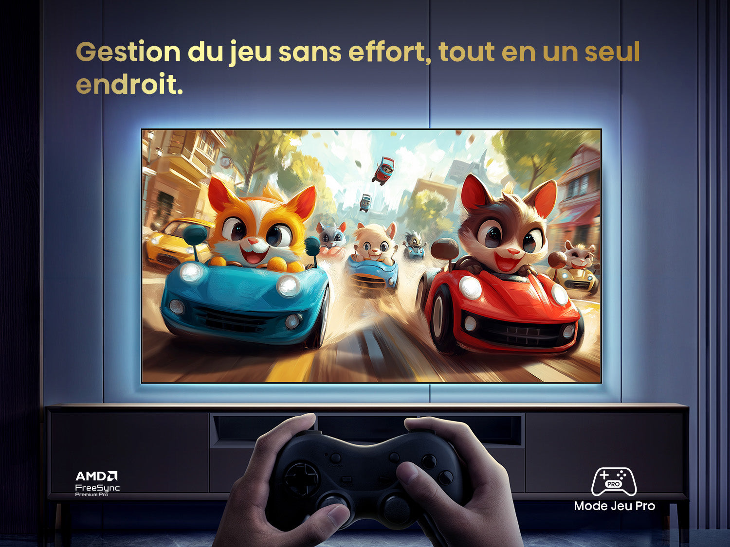 Hisense Téléviseur intelligent 55 po QLED mini DEL 4K 55U68QF--