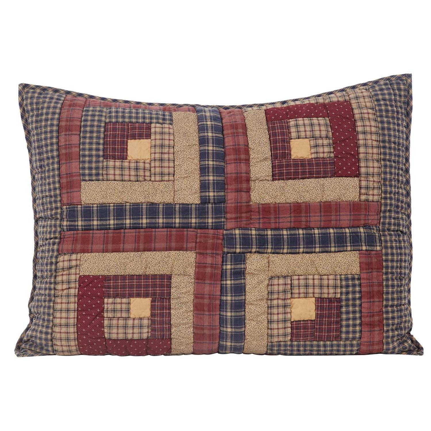 Avon Standard Sham - Burgundy/Tan