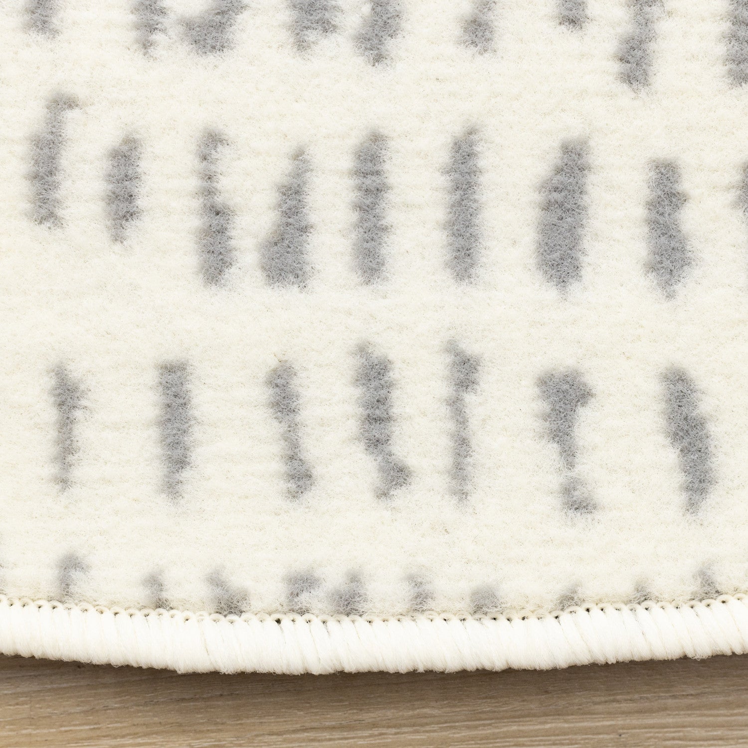 Kids Teddy Bear Area Rug - 5ft Round - Cream/Grey