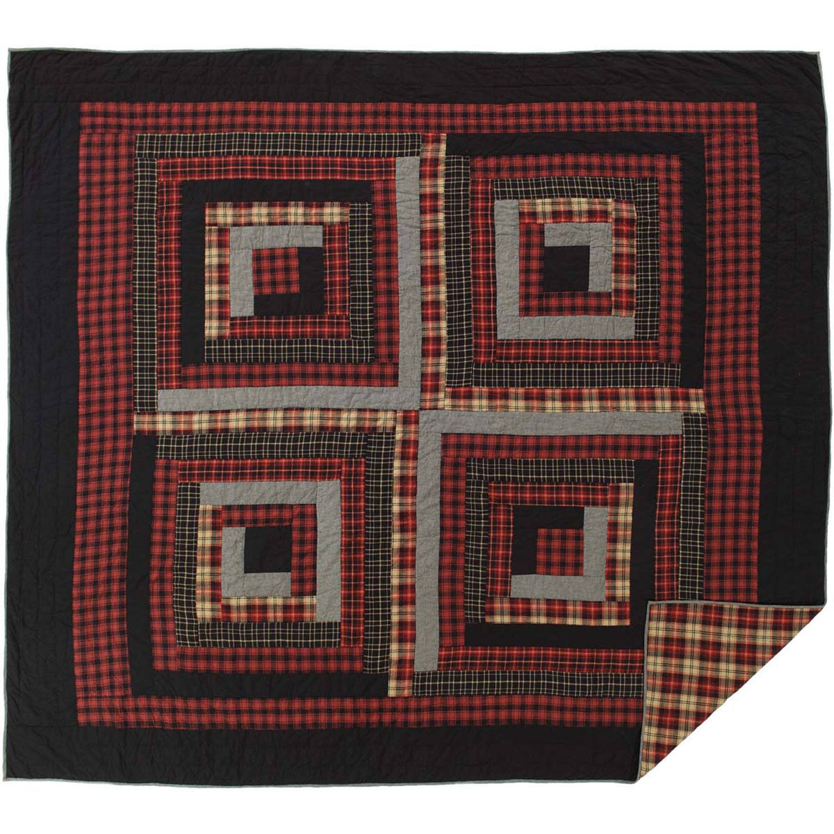 Delco King Quilt - Chilli Pepper/Natural