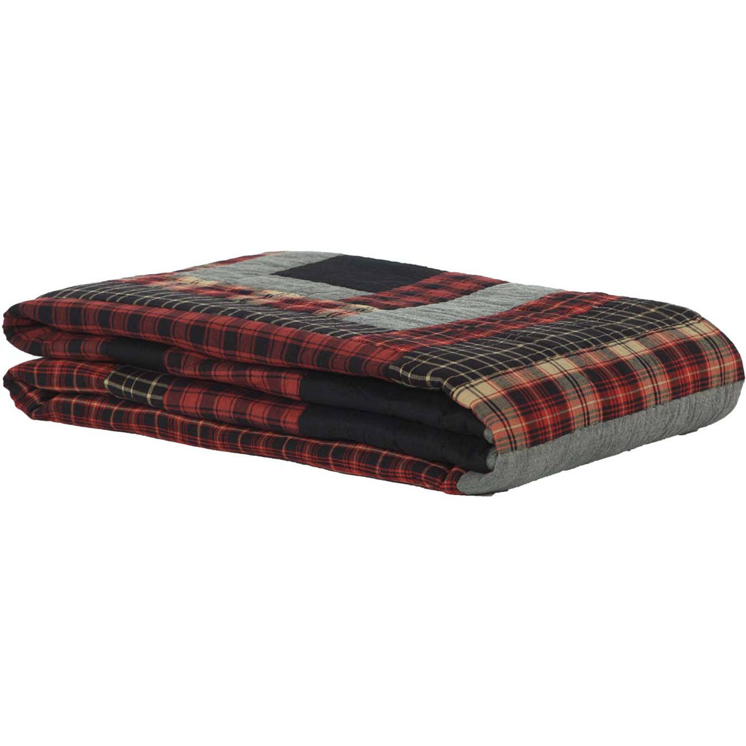 Delco King Quilt - Chilli Pepper/Natural