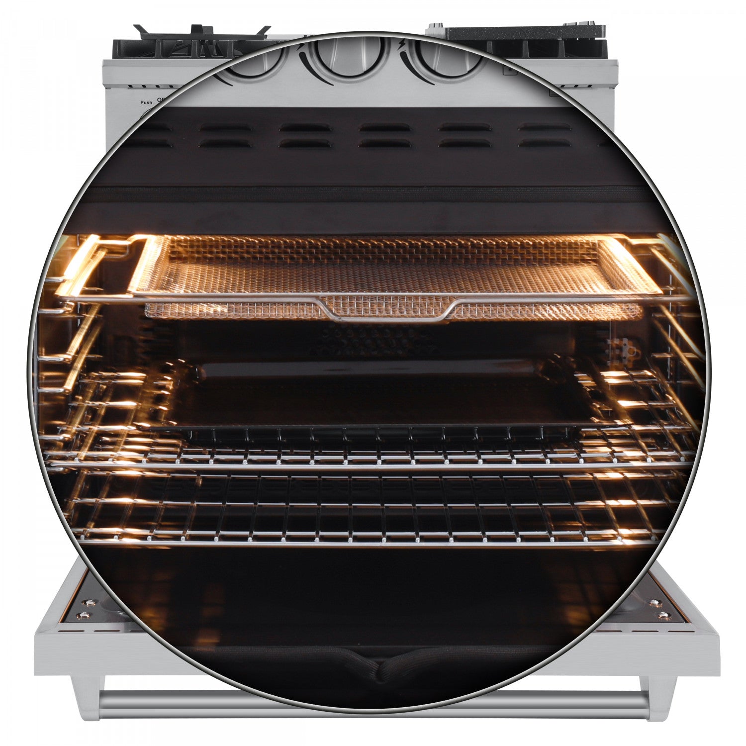 Forno Lazio Stainless Steel Dual Fuel Range with True Convection and Air Fry (4.32 Cu. Ft.) - FFSGS6196-30