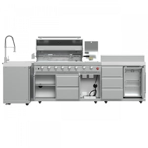 Forno Bulnes White Countertop Outdoor Kitchen with 40" 84,000 BTU BBQ and Beverage Centre - FODKT2520WHT