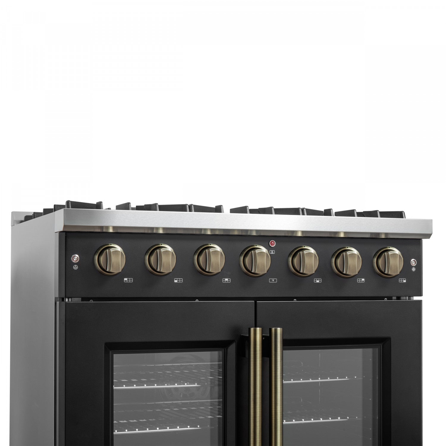 Forno Galiano 36" Black French Door Freestanding Gas Range (5.36 Cu. Ft.) - FFSGS6444-36BLK