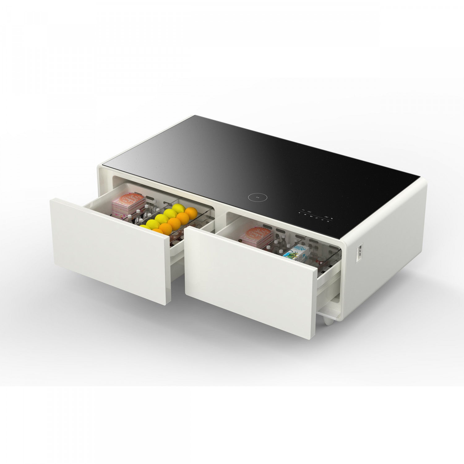 Forno Tavolo Smart Coffee Table With Dual Refrigerator Drawers - White - FCTFR7006-51WHT