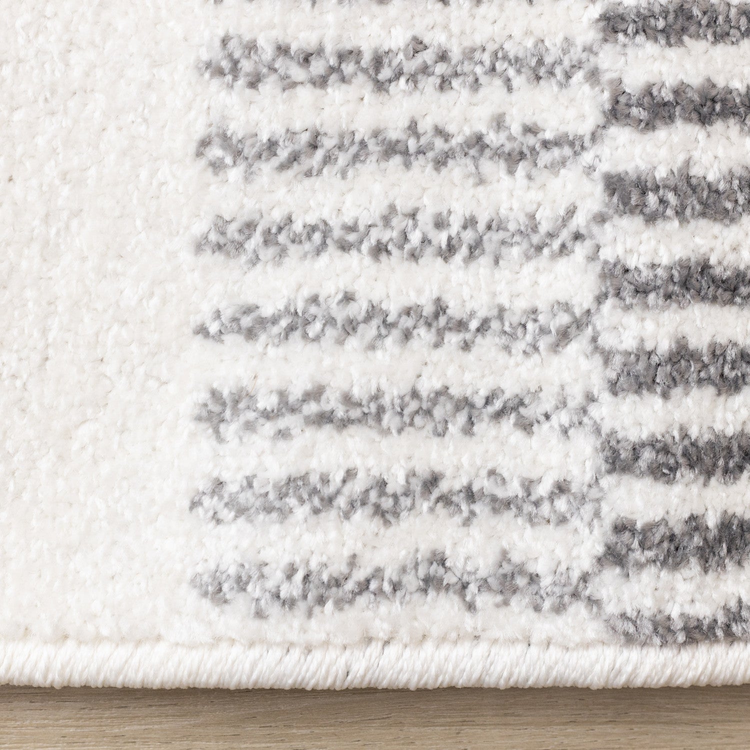 Claremont Sleek Modern Lines Area Rug - 8' X 11' - White/Grey