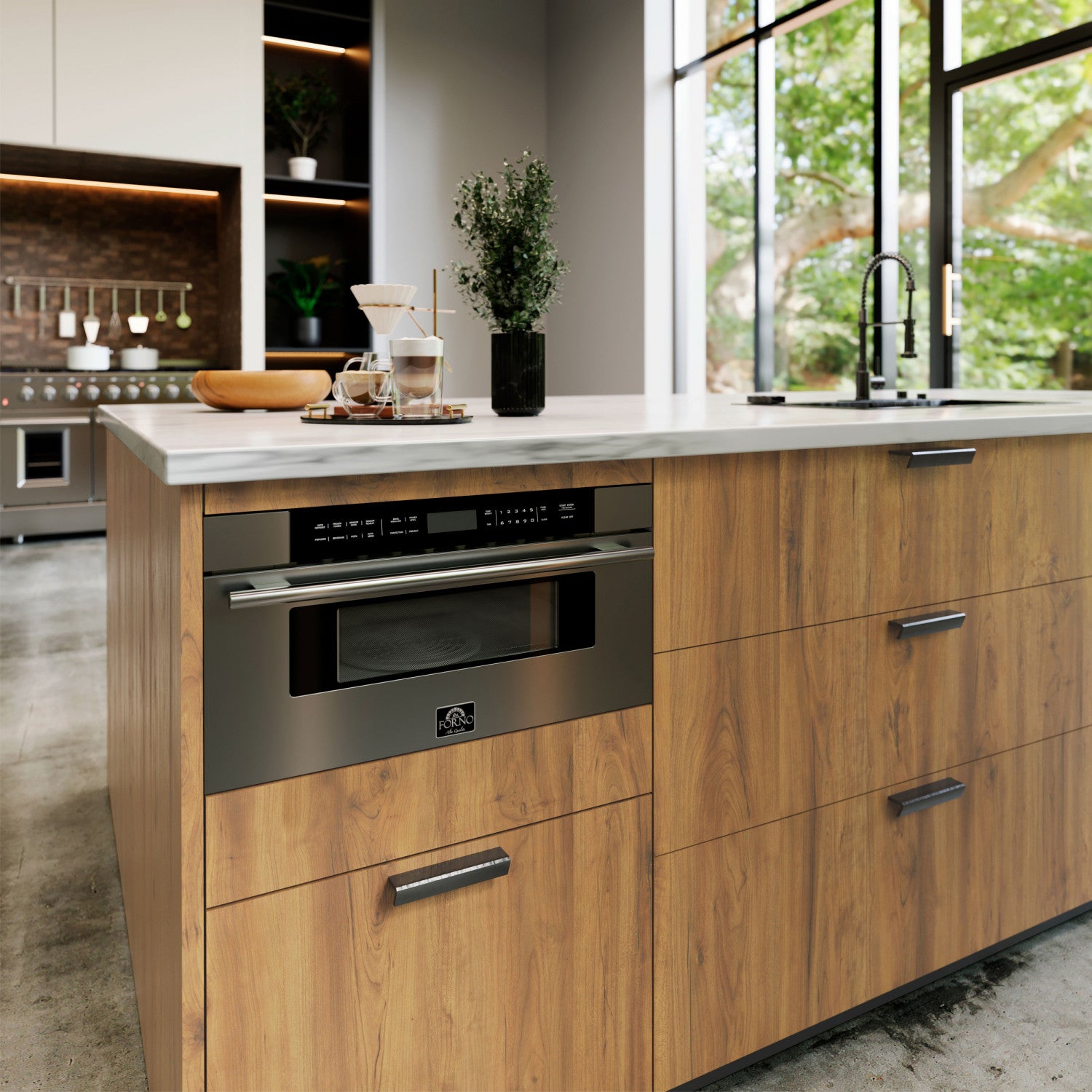 Forno Capoliveri Stainless Steel 30" Built-In Microwave Drawer (1.2 Cu. Ft.) - FMWDR3000-30