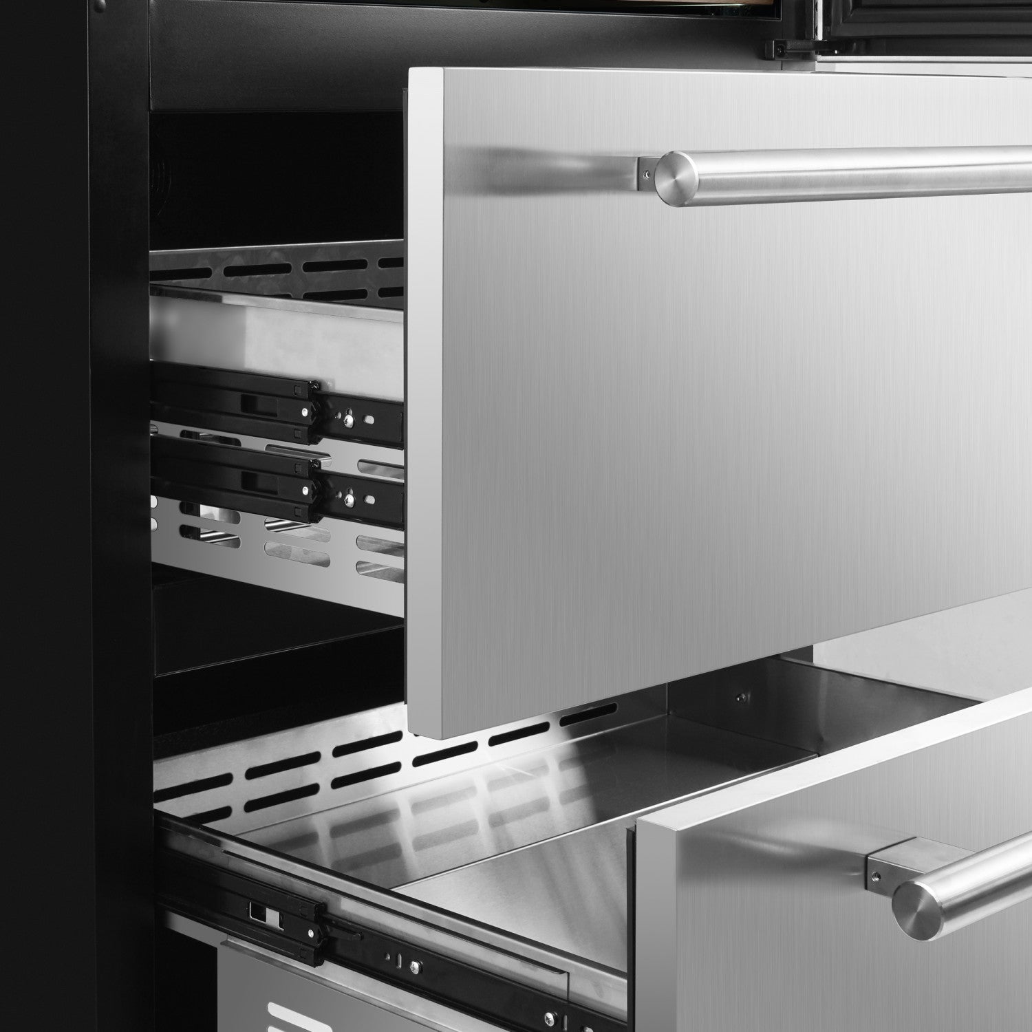 Forno Celano 30" 21.3 Cu.Ft. Stainless Steel 150 Bottle Dual Zone Wine Cellar with Two Beverage Drawers - FWCDR6697-30S