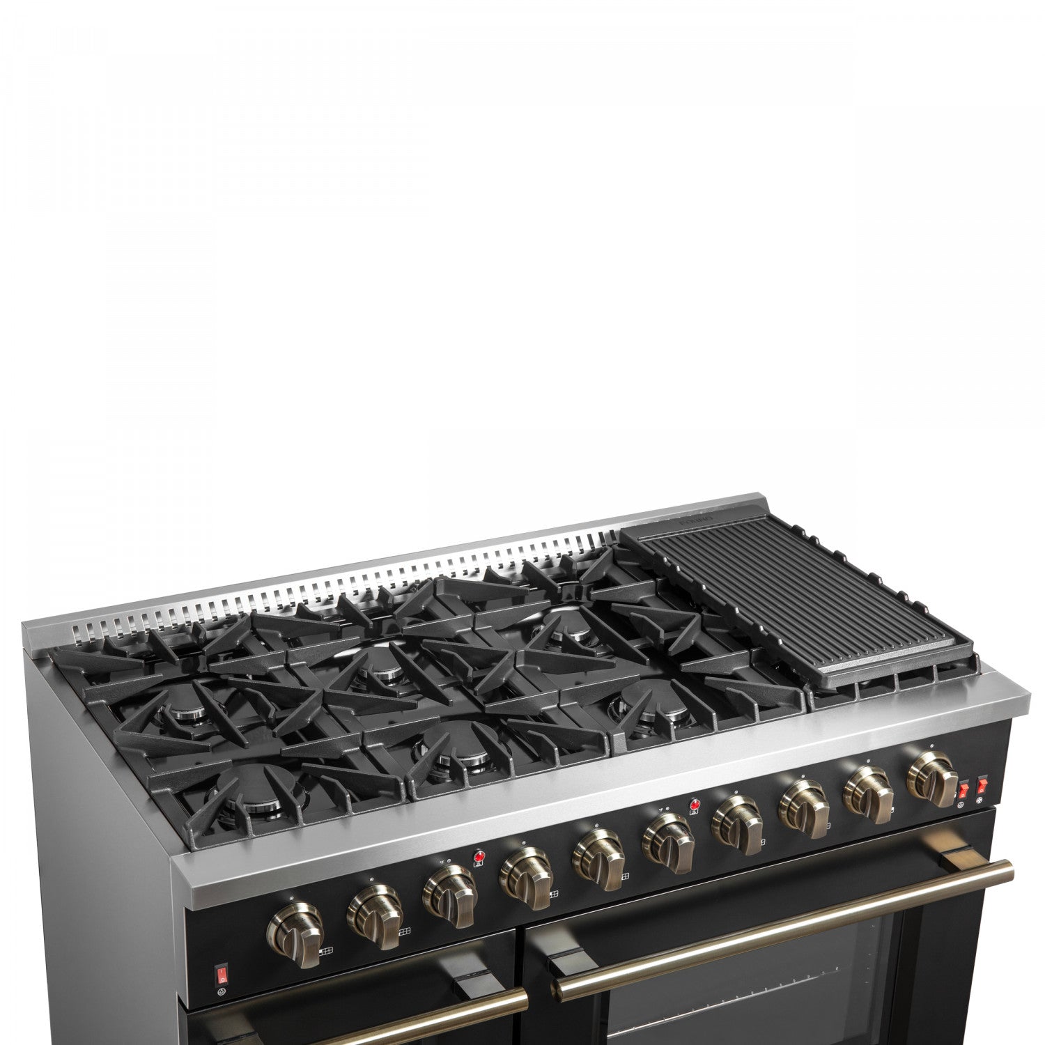 Forno Galiano 48" Black Freestanding Double Oven Gas Range (6.58 Cu. Ft.) - FFSGS6244-48BLK
