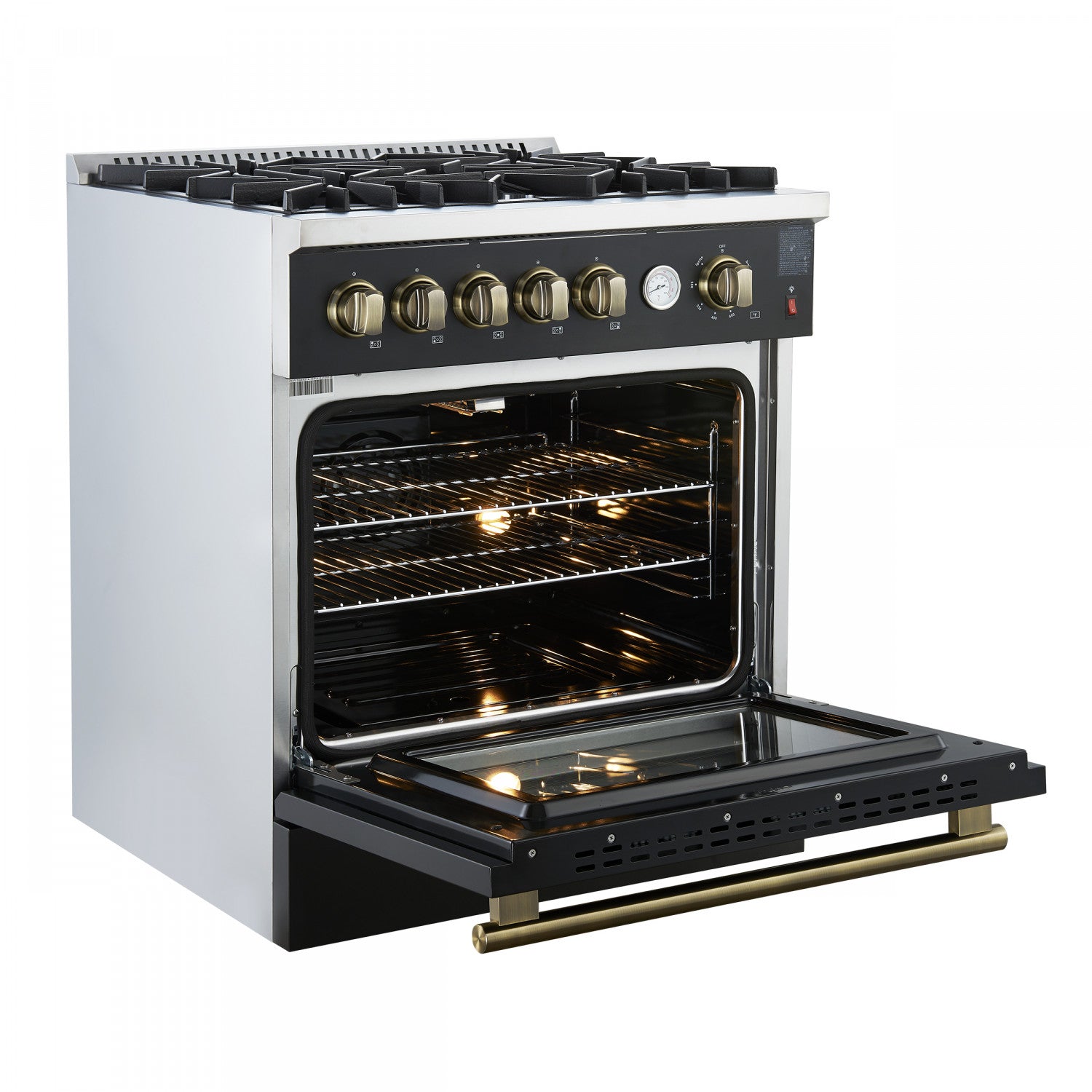 Forno Giovanni 30" Black Freestanding Gas Range (4.32 Cu. Ft.) - FFSGS6274-30BLK