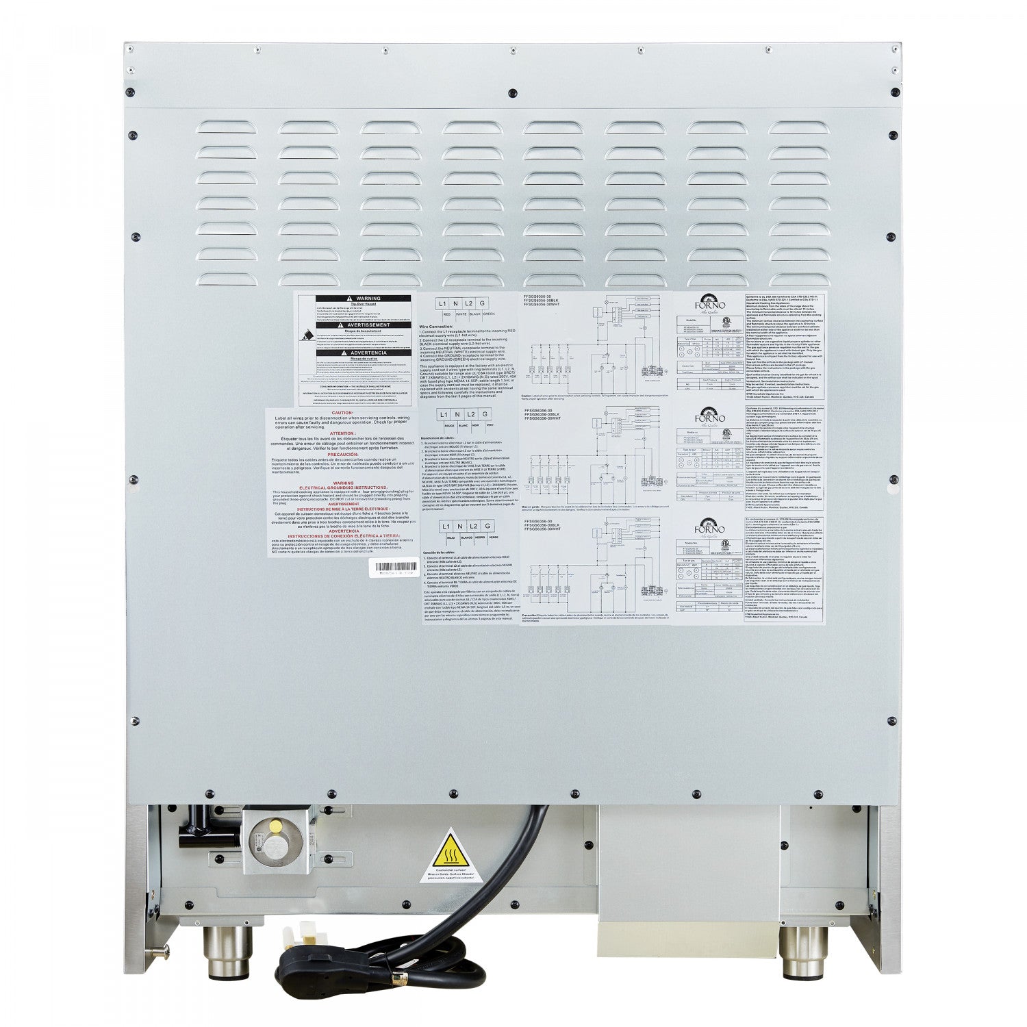 Forno Galiano 30" White French Door Dual Fuel Range With True Convection (4.32 Cu. Ft.) - FFSGS6356-30WHT