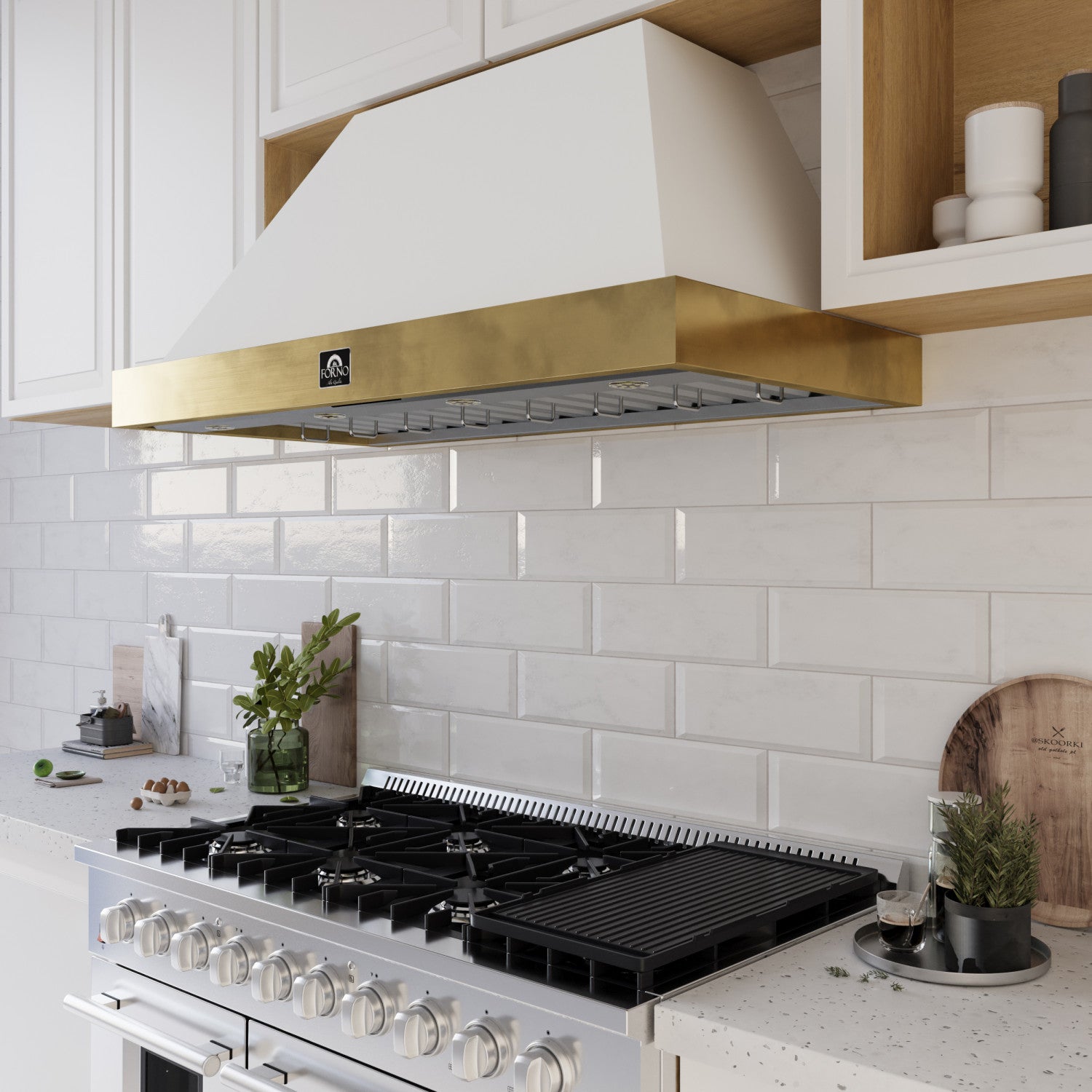 Forno Vittorio White 48" 600 CFM Wall Mounted Range Hood - FRHWM5078-48WHT