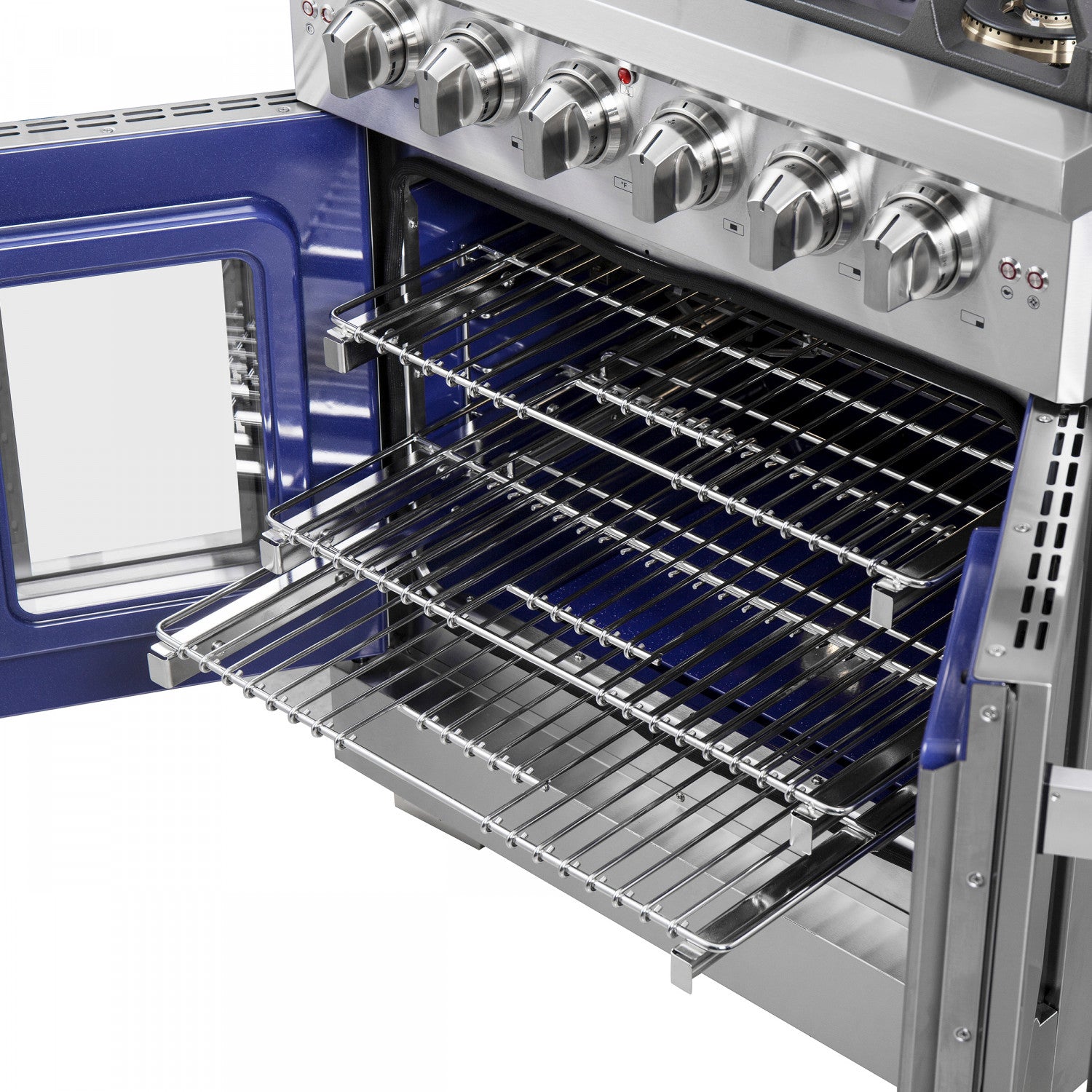 Forno Capriasca 30" Stainless Steel French Door Freestanding Gas Range with Air Fry (4.32 Cu. Ft.) - FFSGS6460-30