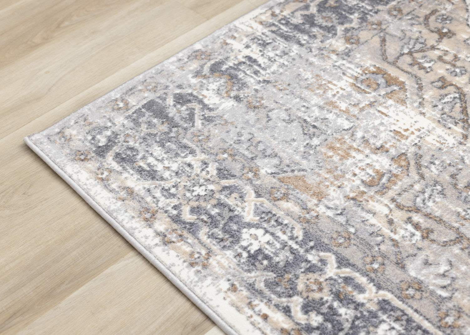 Elegant Traditional Area Rug - 7' X 10' - Grey/Brown