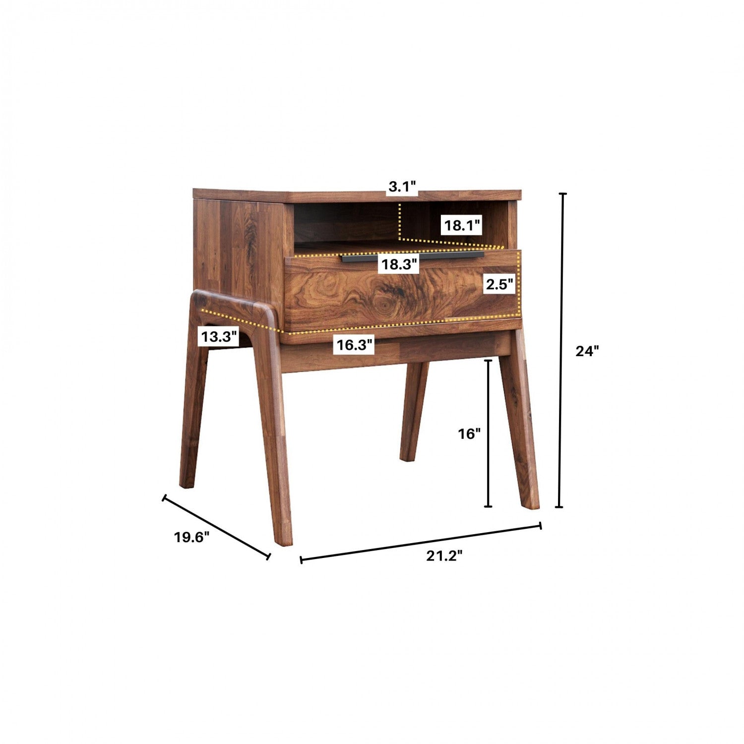 Thomaa Nightstand - Brown