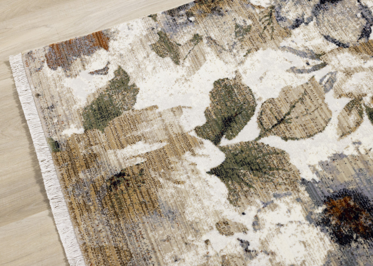 Sterling Contemporary Floral Area Rug - 5' X 8' - Cream/Green/Rust