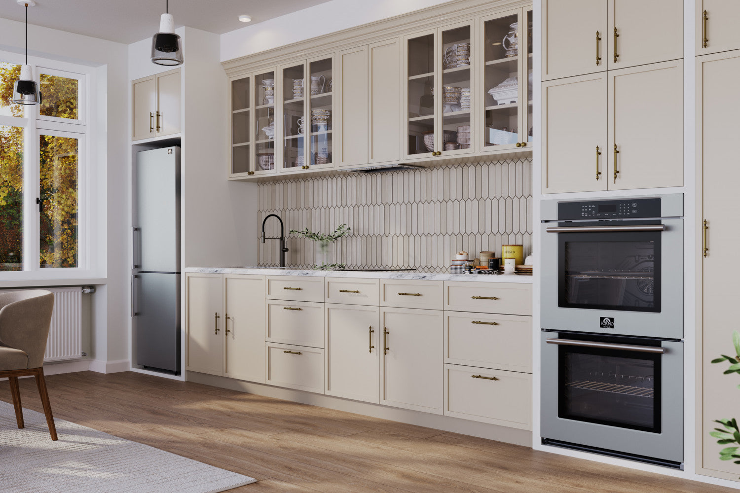 Forno Guardia 23.4" 10.8 Cu.Ft. Stainless Steel Bottom Freezer Refrigerator with Right Swing Door - FFFFD1778-24RS