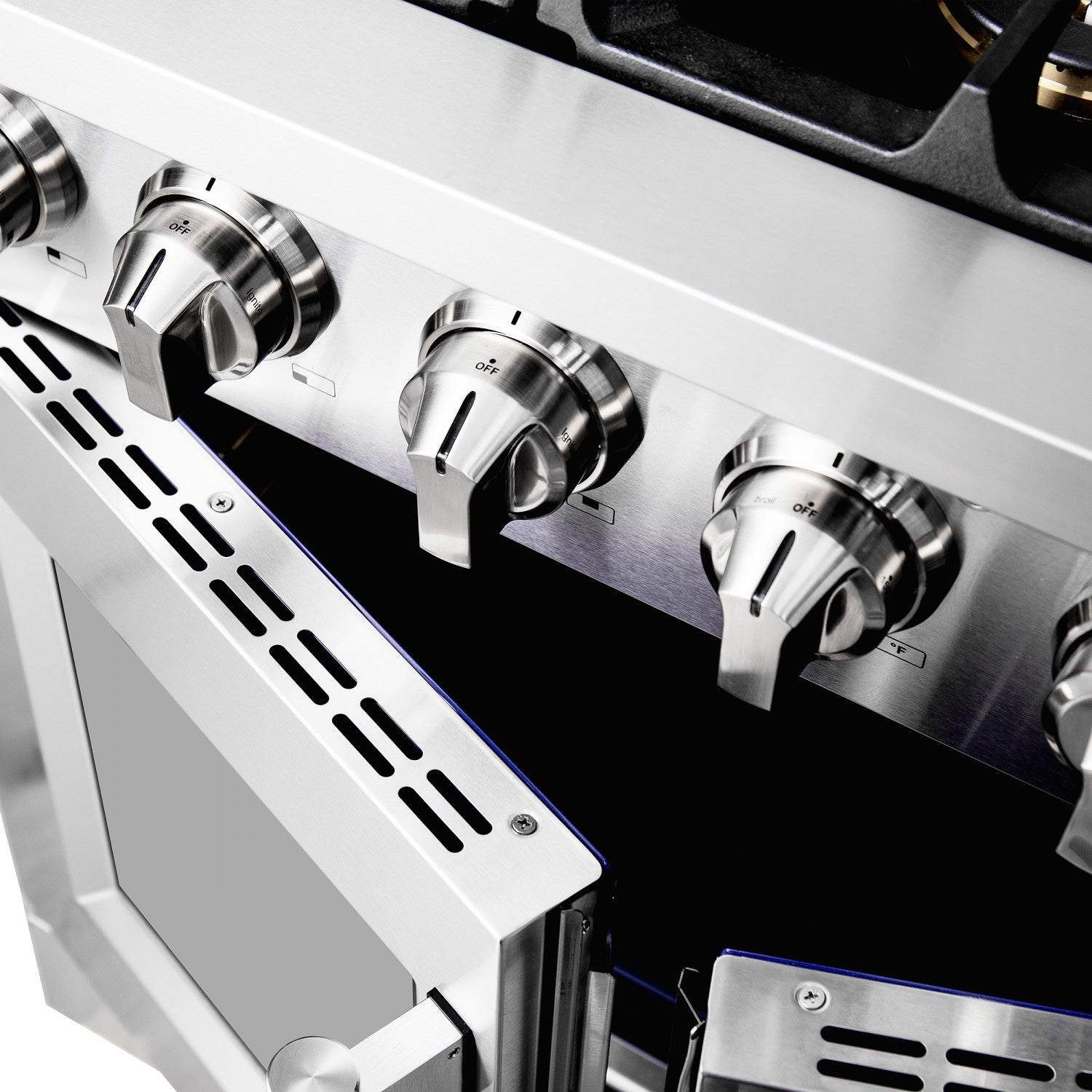 Forno Capriasca 36" Stainless Steel French Door Freestanding Gas Range with Air Fry (5.36 Cu. Ft.) - FFSGS6460-36