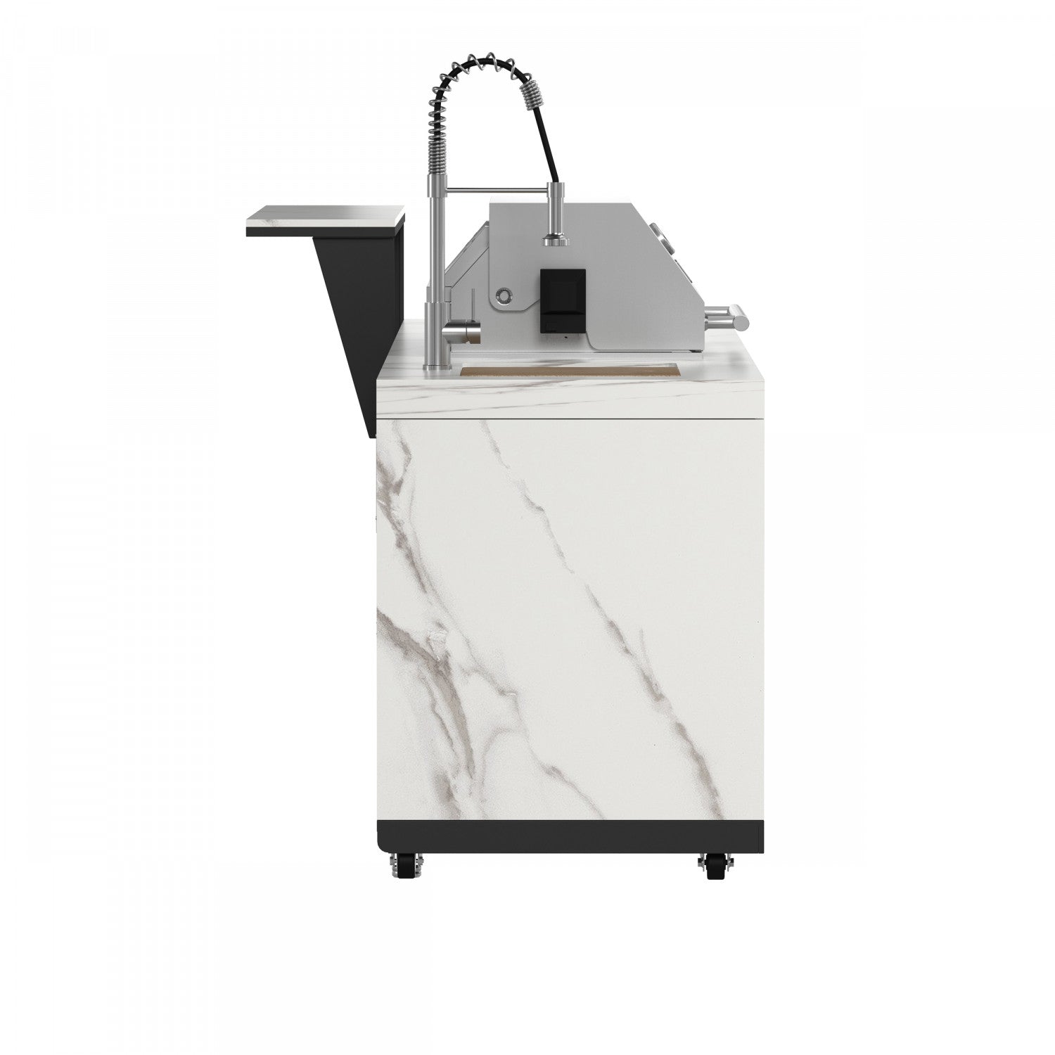 Forno Rimini White Countertop Outdoor Kitchen with 30" 62,600 BTU BBQ and 2 Beverage Centres (4.8 Cu. Ft.) - FODKT2575WHT