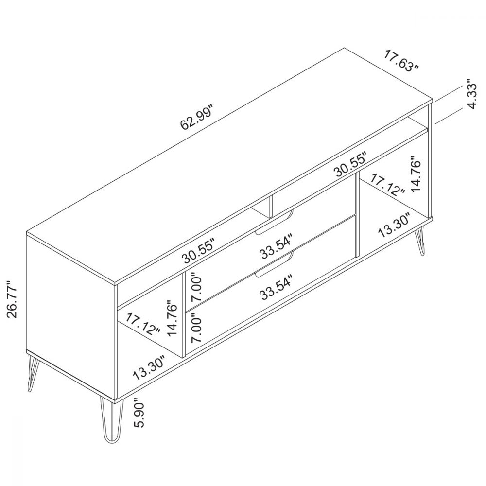 Nuuk TV Stand - Nature/Textured Grey