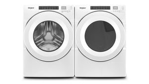 Whirlpool Laveuse à chargement frontal 5,0 pi³ et sécheuse électrique 7,4 pi³ à pompe de chaleur blanc WFW560CHW/YWHD560CHW