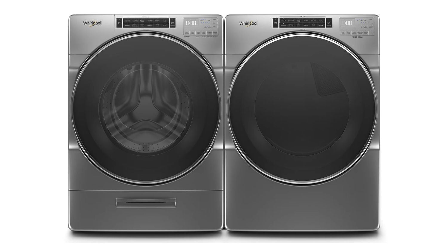 Whirlpool Chrome Shadow Front-Load Washer (5.8 cu. ft.) & Gas Dryer (7.4 cu. ft.) - WFW8620HC/WGD8620HC