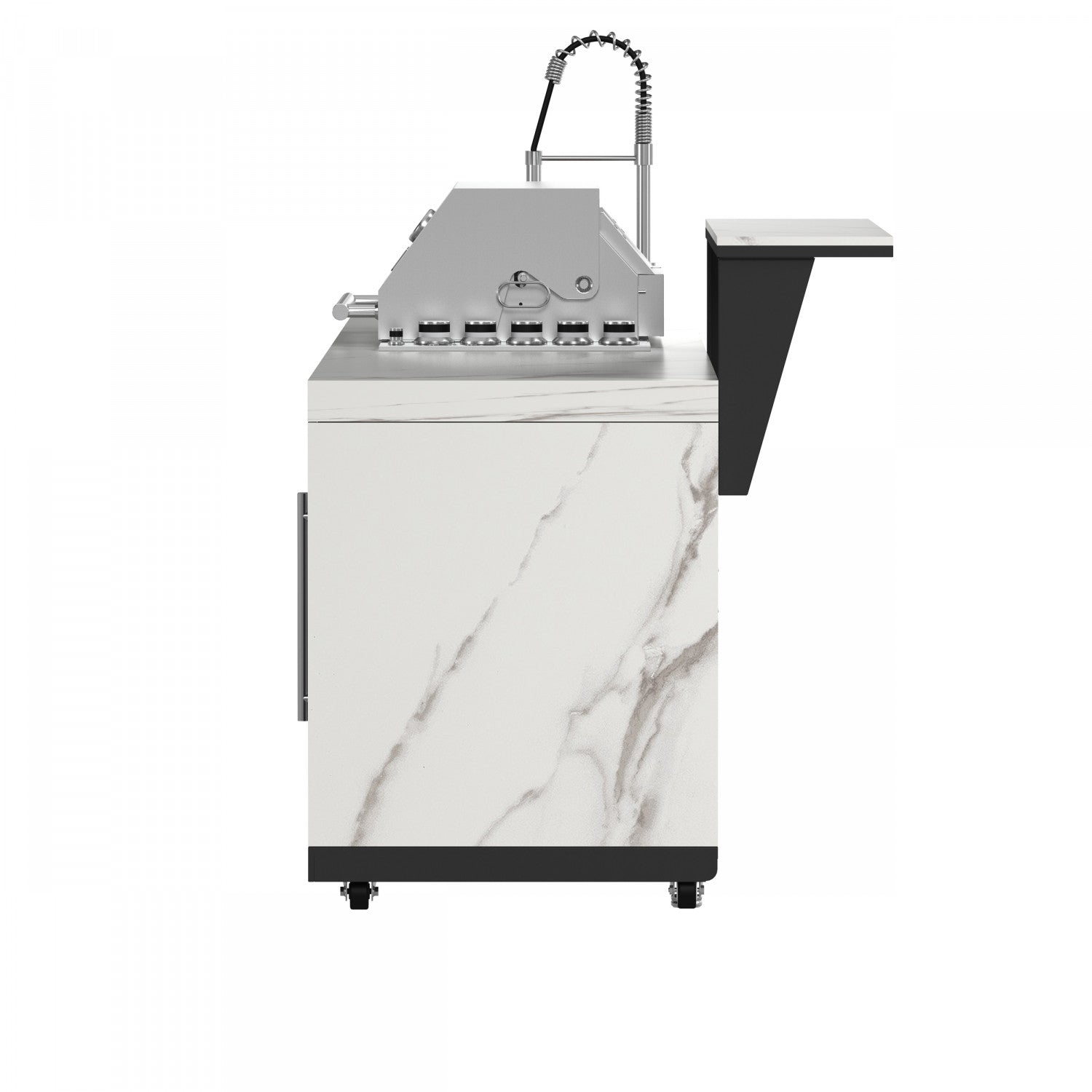 Forno Rimini White Countertop Outdoor Kitchen with 30" 62,600 BTU BBQ and 2 Beverage Centres (4.8 Cu. Ft.) - FODKT2575WHT