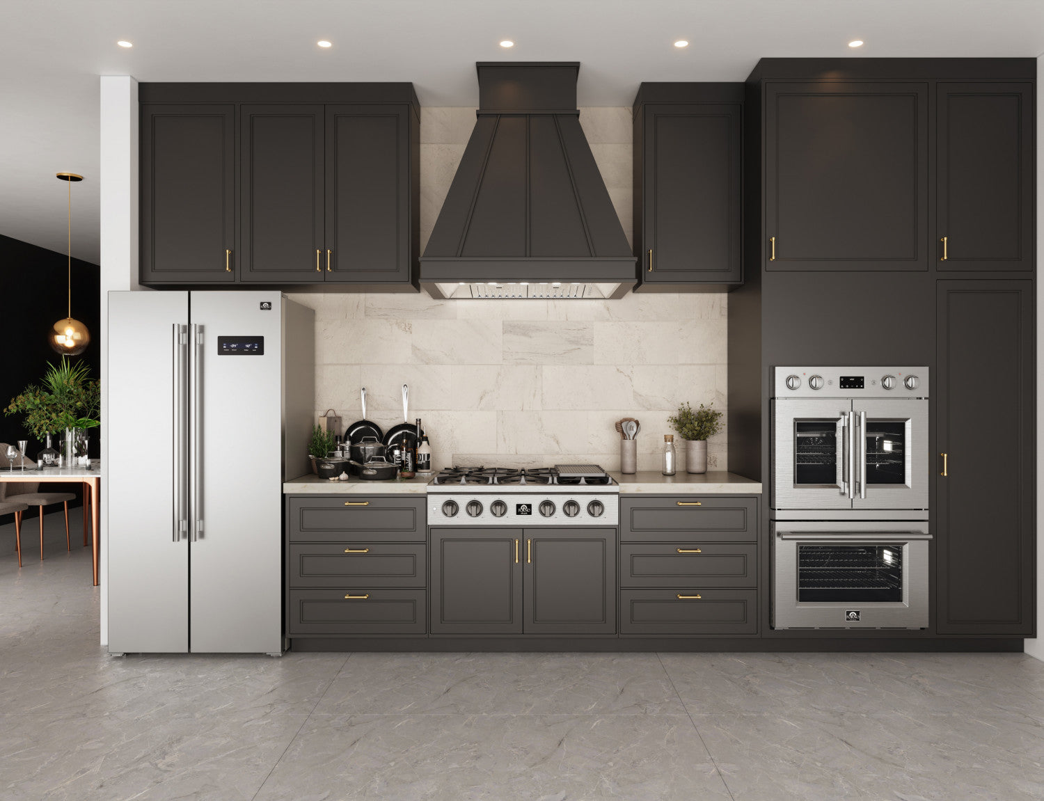 Forno Asti Stainless Steel 30" French Door Double Wall Oven With Dual True Convection And Air Fry (7.36 Cu. Ft.) - FBOEL1340-30