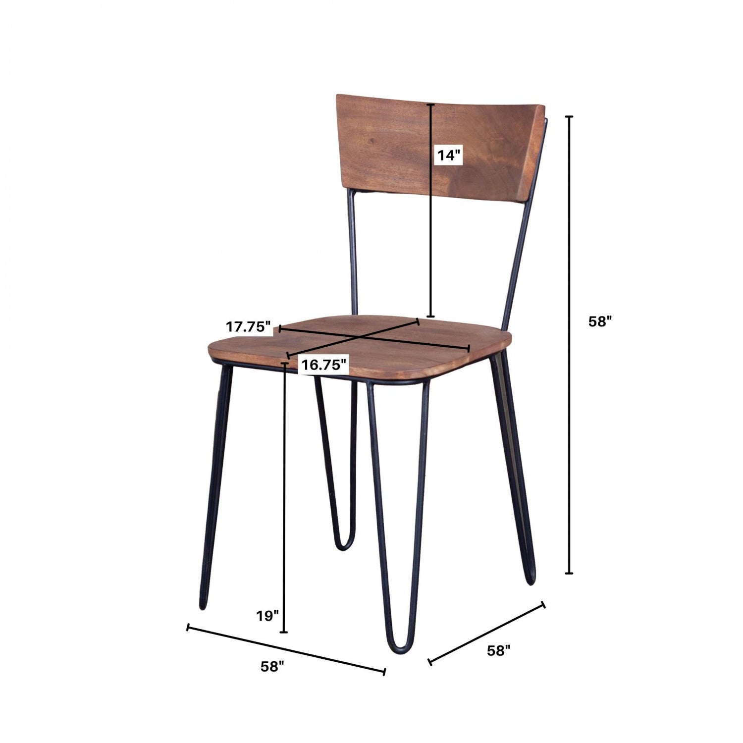 Eberlinn Dining Chair - Matte Brown - Set of Two