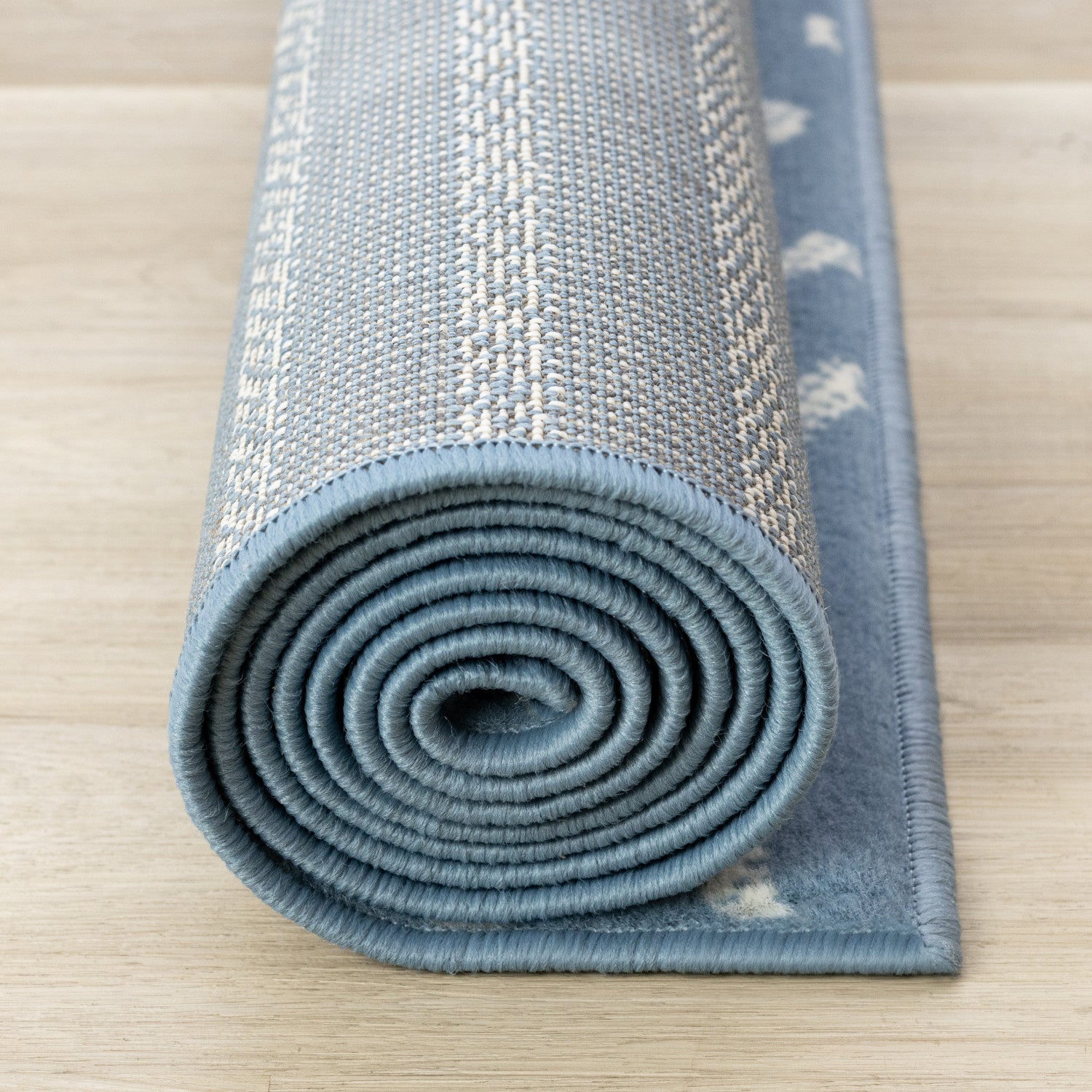 Functional Modern Links Area Rug - 8' X 11' - Blue/Cream