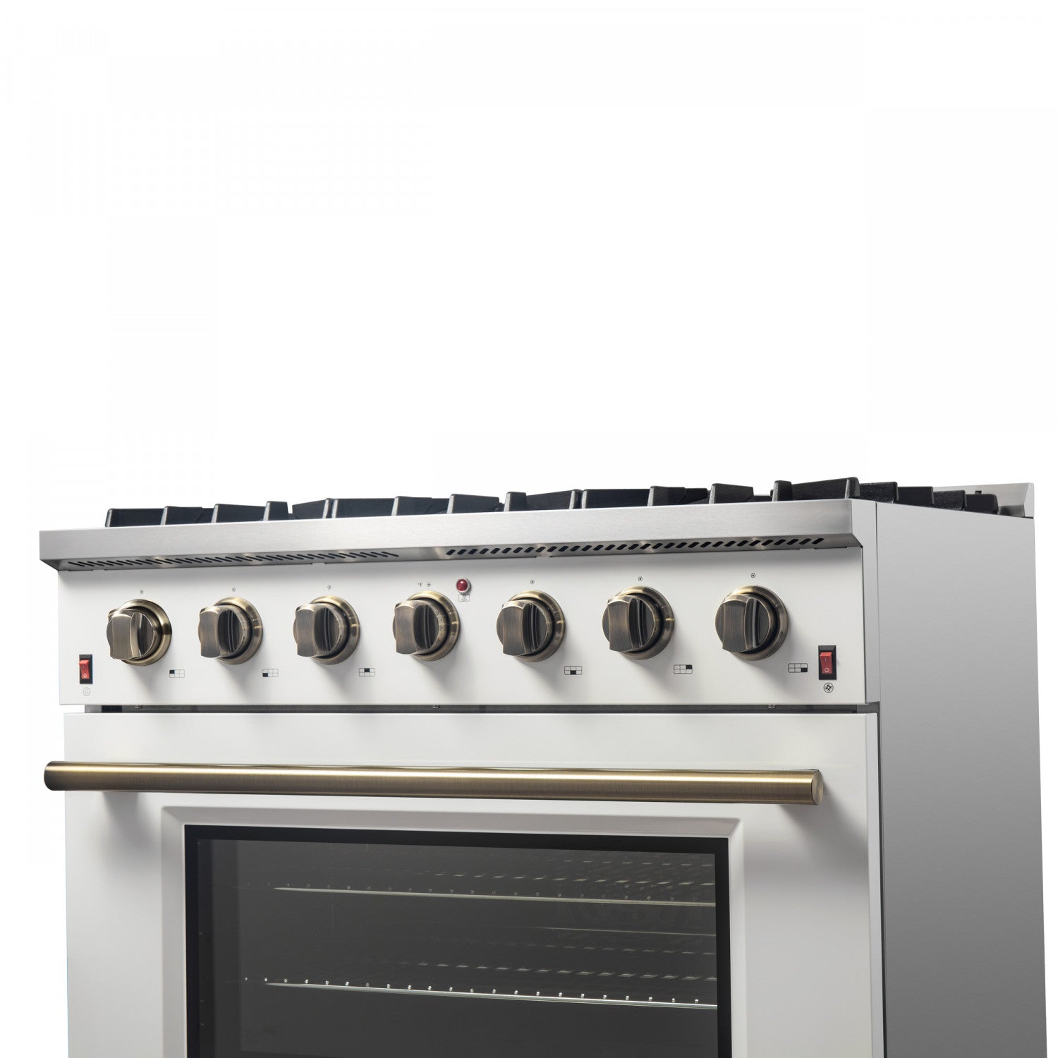 Forno Galiano 36" White French Door Freestanding Gas Range (5.36 Cu. Ft.) - FFSGS6244-36WHT