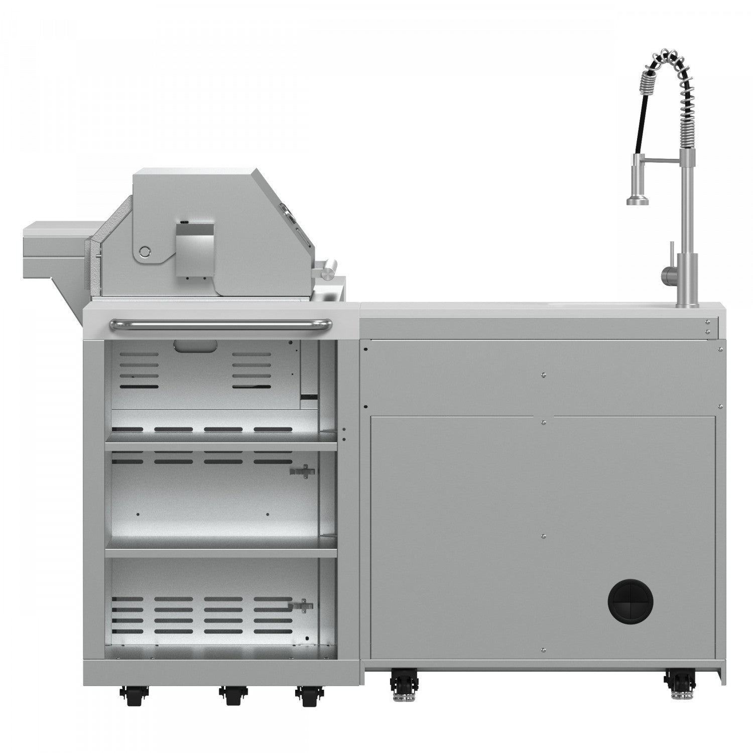 Forno Bulnes White Countertop Outdoor Kitchen with 40" 84,000 BTU BBQ and Beverage Centre - FODKT2520WHT