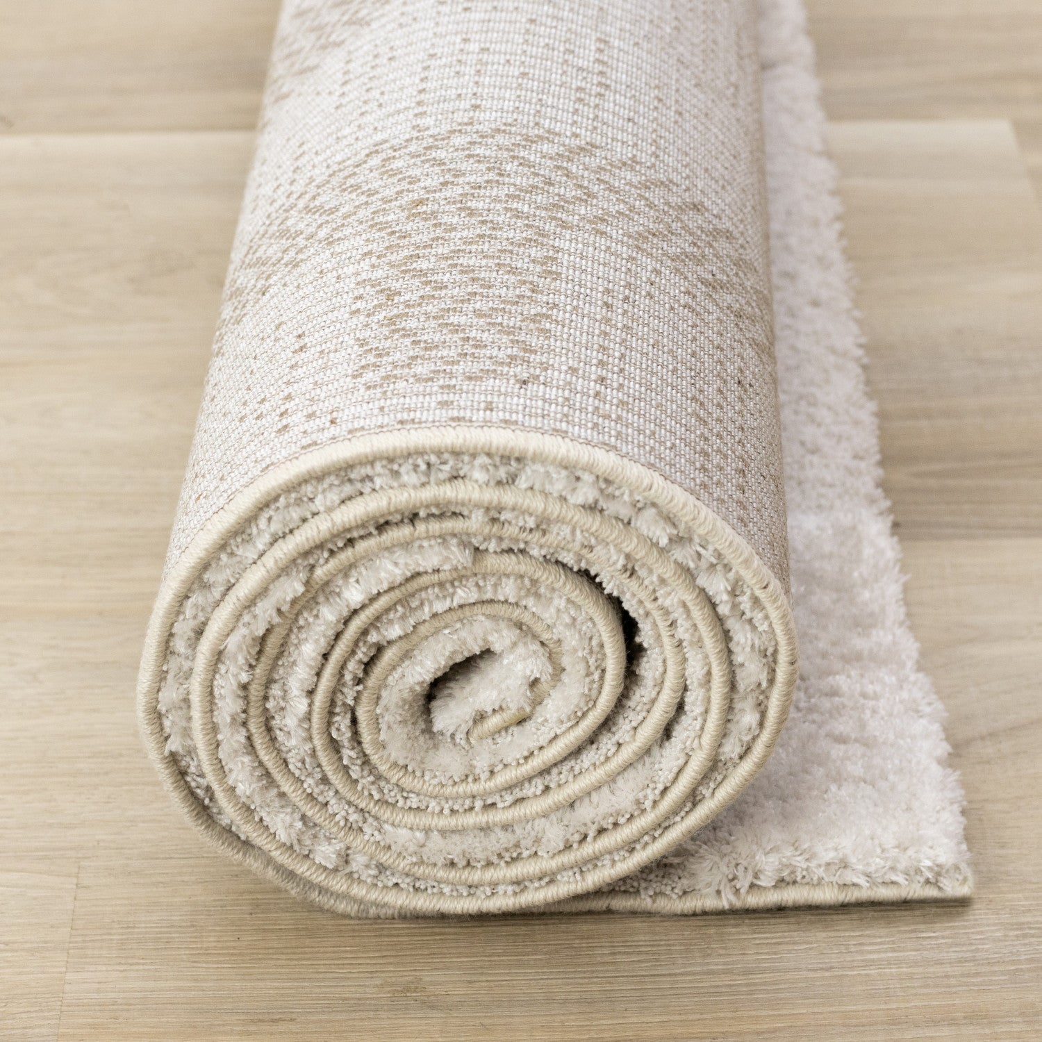 Luxury Plush Textured Shapes Area Rug - 8' X 11' - Cream