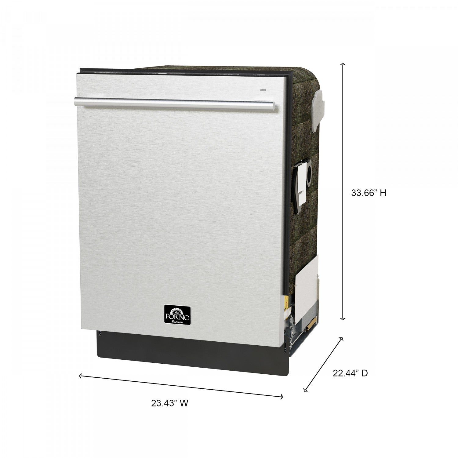 Forno Romano Stainless Steel Built-in Top Control Dishwasher (52 dBa) - FDWBI8035-24S