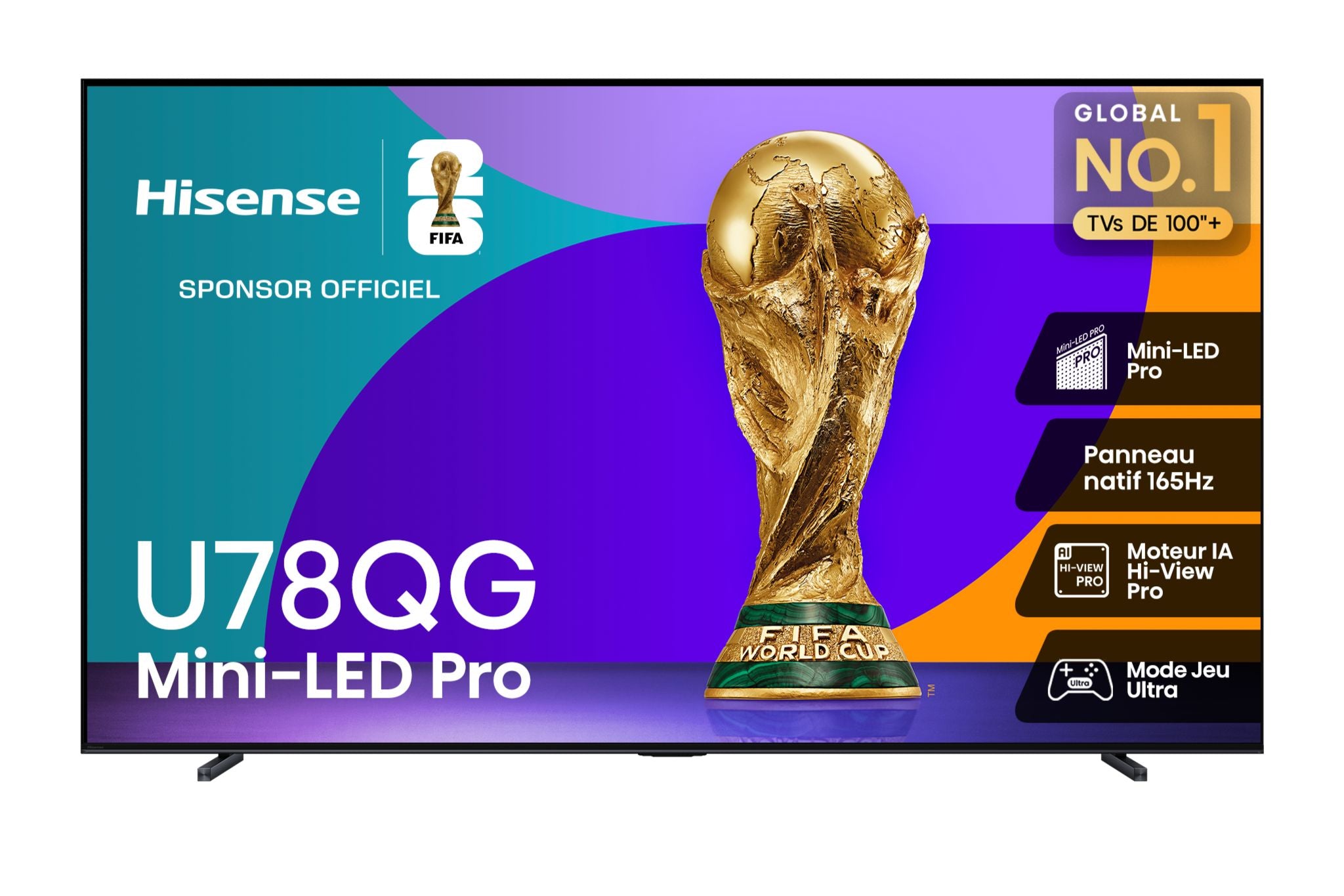 Hisense Téléviseur intelligent 100 po QLED mini DEL Pro 4K 165Hz 100U78QG--