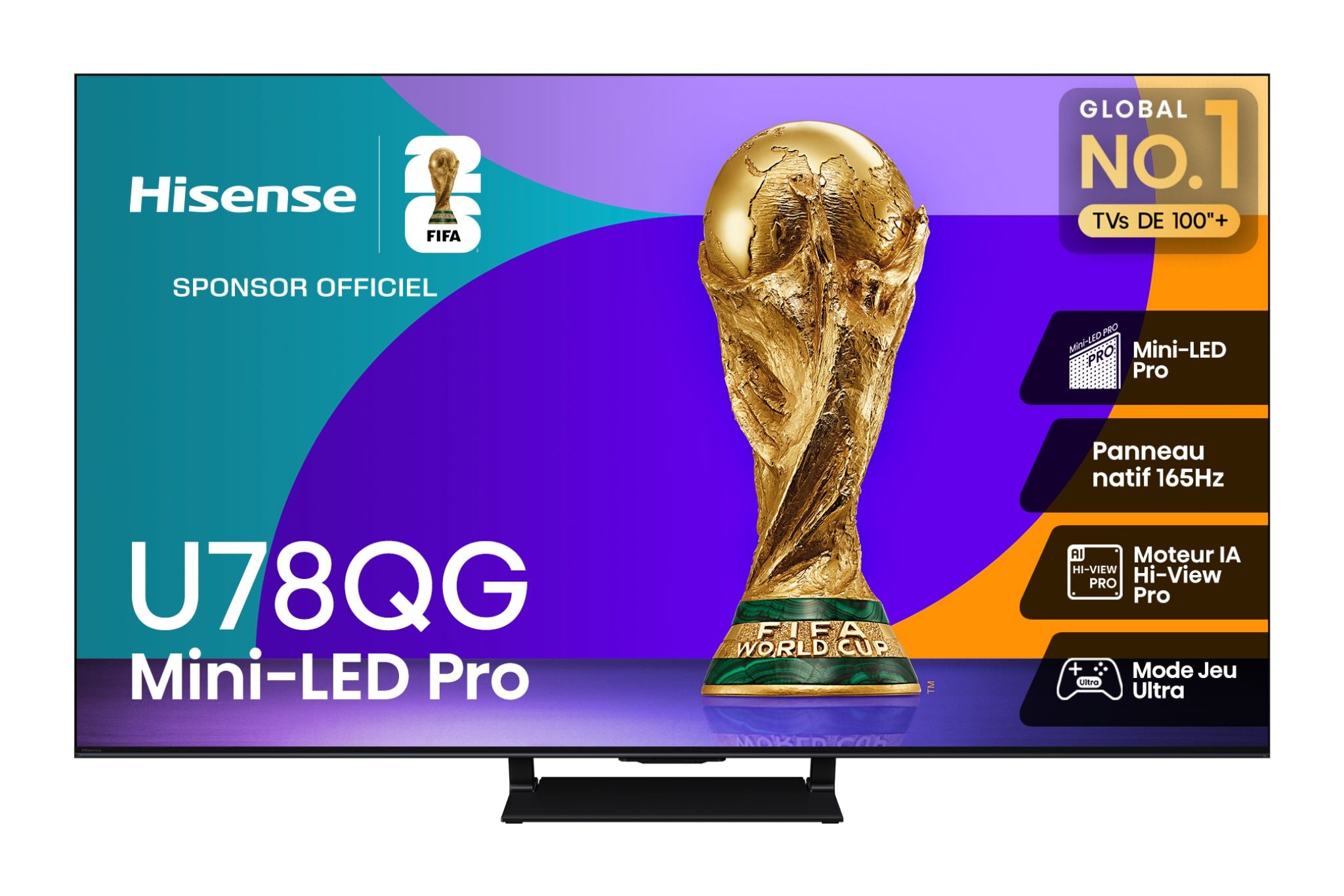 Hisense Téléviseur intelligent 55 po QLED mini DEL Pro 4K 165Hz 55U78QG--