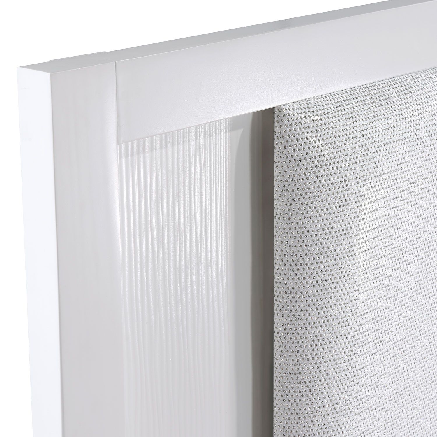 Paris 3-Piece King Storage Bed with LED Lighting - White, Silver