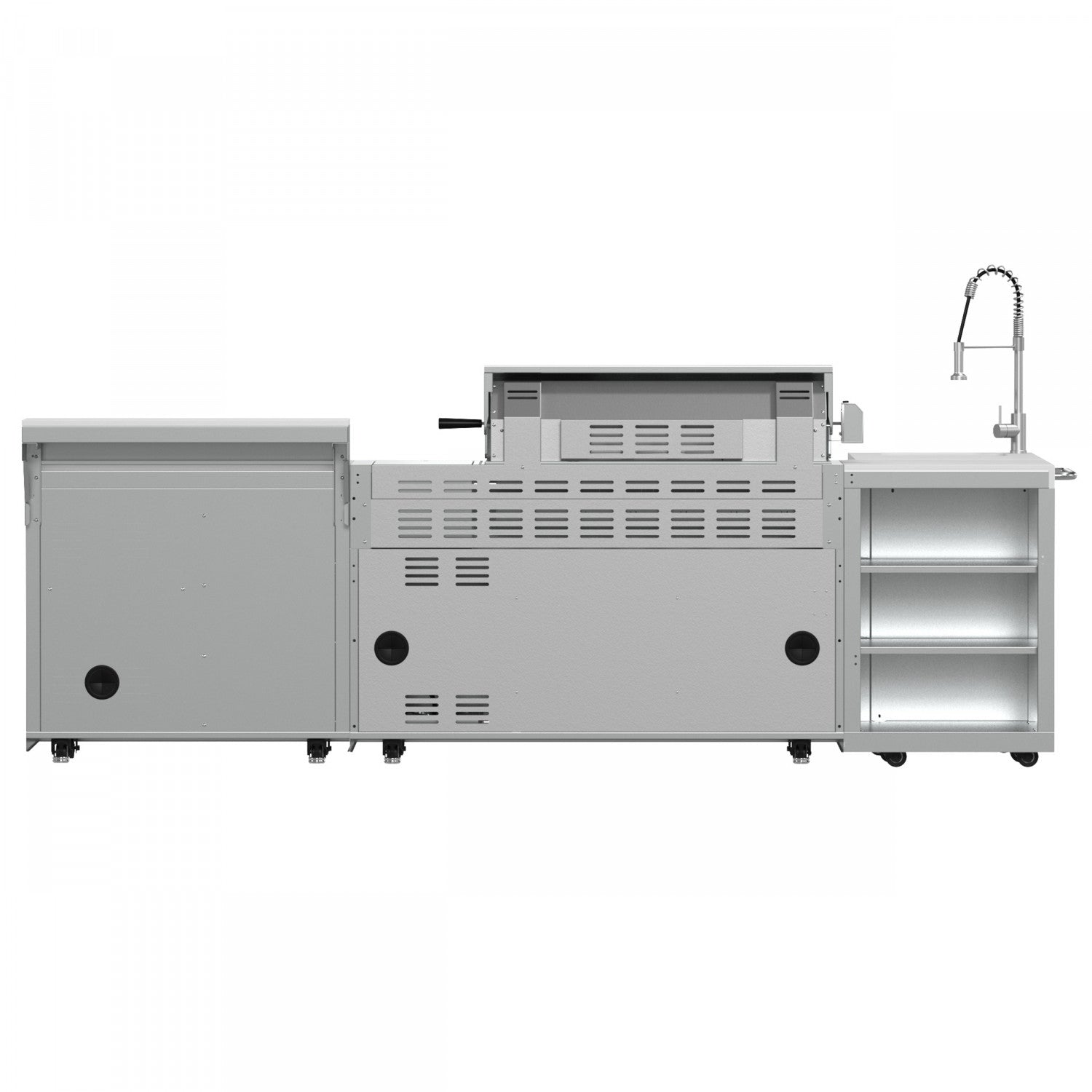 Forno Bulnes White Countertop Outdoor Kitchen with 40" 84,000 BTU BBQ and Beverage Centre - FODKT2520WHT