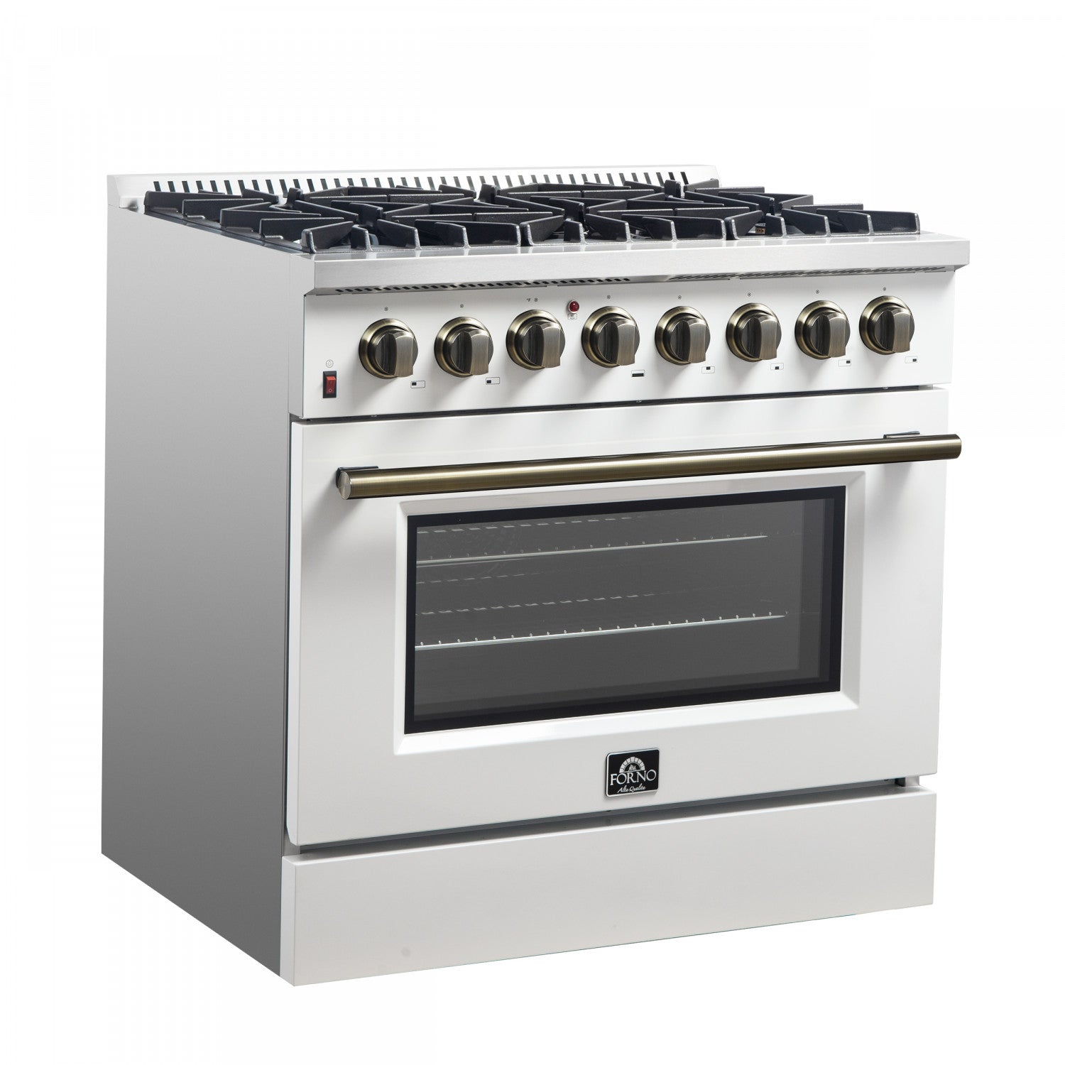 Forno Galiano 36" White Dual Fuel Range with True Convection (5.36 Cu. Ft.) - FFSGS6156-36WHT