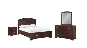 Arista Chambre à coucher avec rangement 6 mcx double - brun cerisier