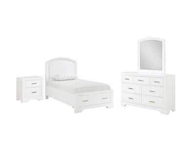 Arista Chambre à coucher avec rangement 6 mcx simple - blanc