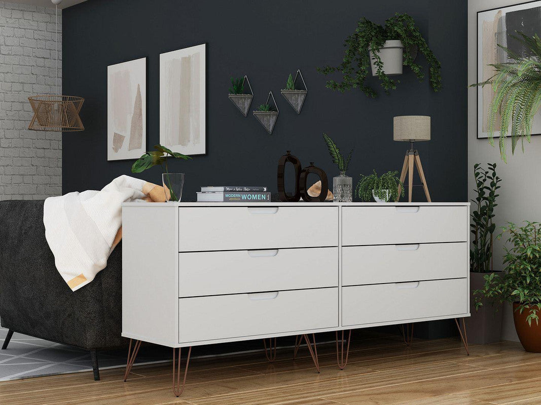 Nuuk 6-Drawer Double Dresser - White