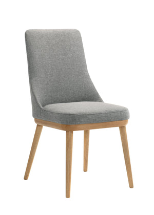 Mikael Chaise sans bras – gris, chêne pâle
