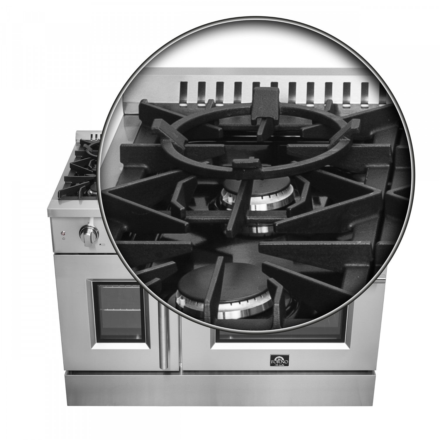Forno Galiano 48" Stainless Steel Freestanding Double Oven Gas Range (6.58 Cu. Ft.) - FFSGS6444-48