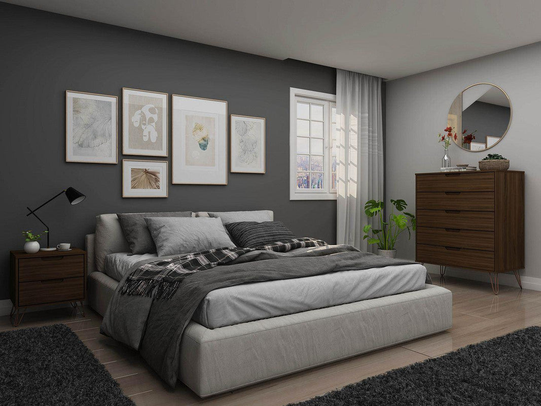 Nuuk 5-Drawer Dresser and Night Table Set - Brown