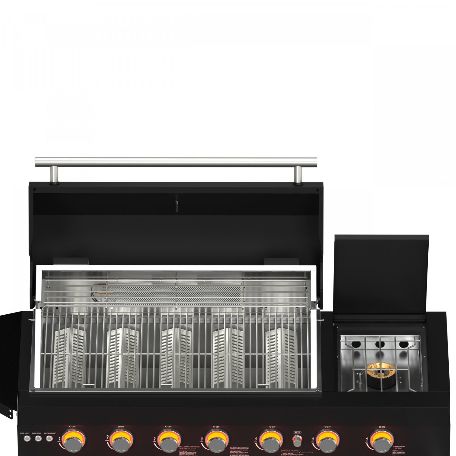 Forno All'Aperto Black Countertop Outdoor Kitchen with 74,600 BTU BBQ, Pizza Oven and Bar Module - FODKT2551BLK