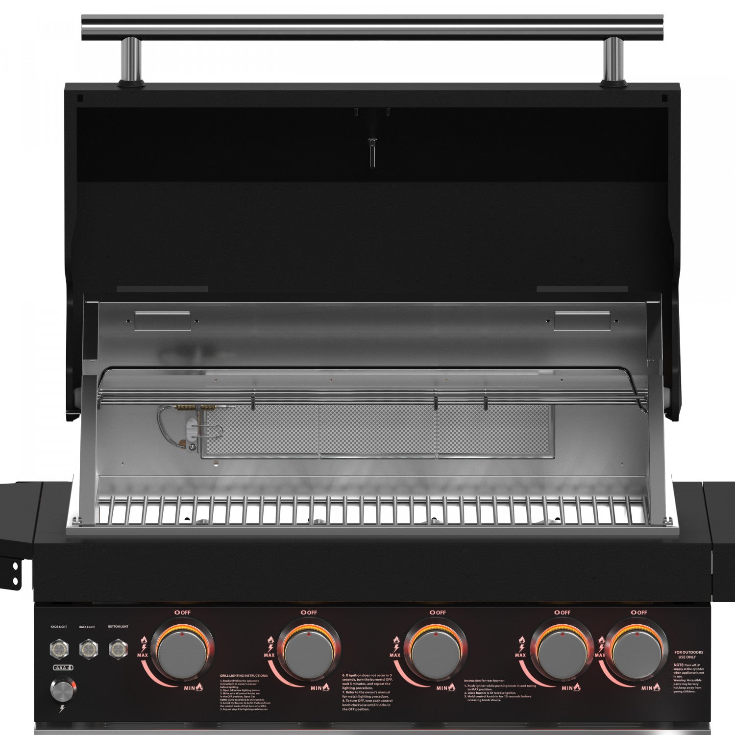 Forno All'Aperto Black Countertop Outdoor Kitchen with 62,600 BTU BBQ and Beverage Centre - FODKT2582BLK